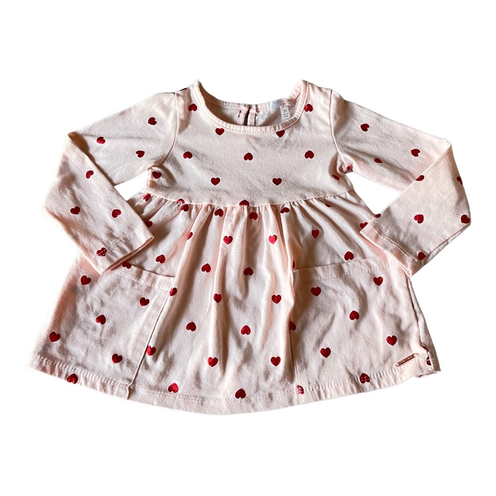 Tahari 3T Girls Valentine Heart Dress Pink Red